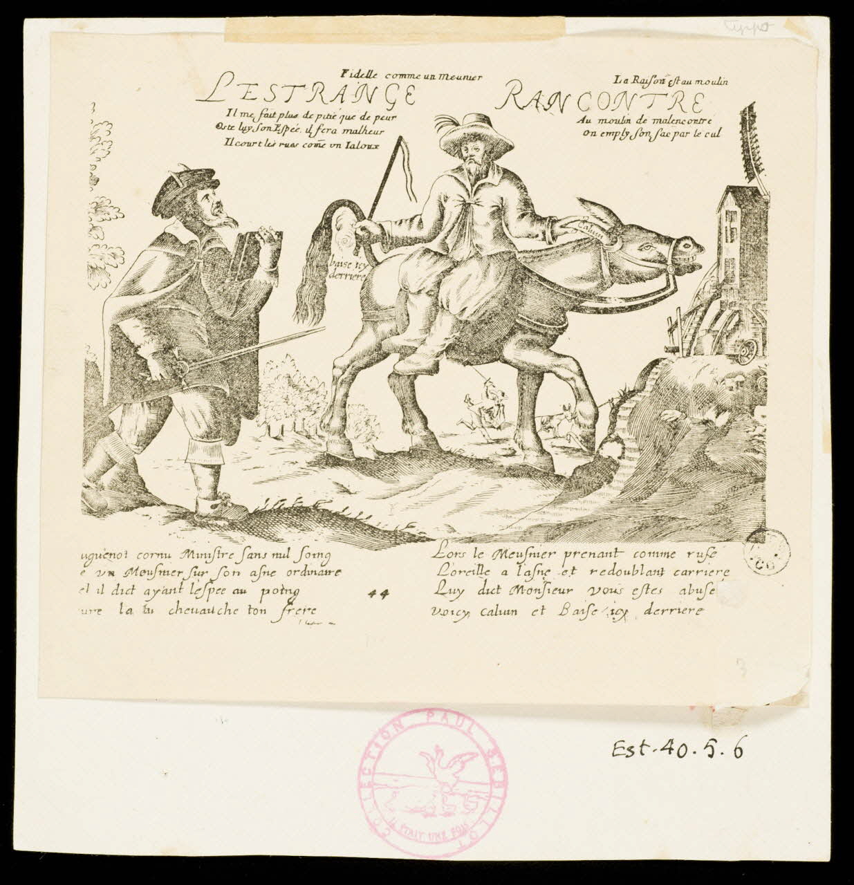 estampe LESTRANGE RANCONTRE France 1940 1940.5.6 Photo