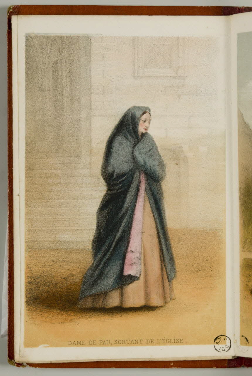 partie d'un ensemble d'estampes DAME DE PAU, SORTANT DE L'EGLISE. 1941.21.24.13 Photo