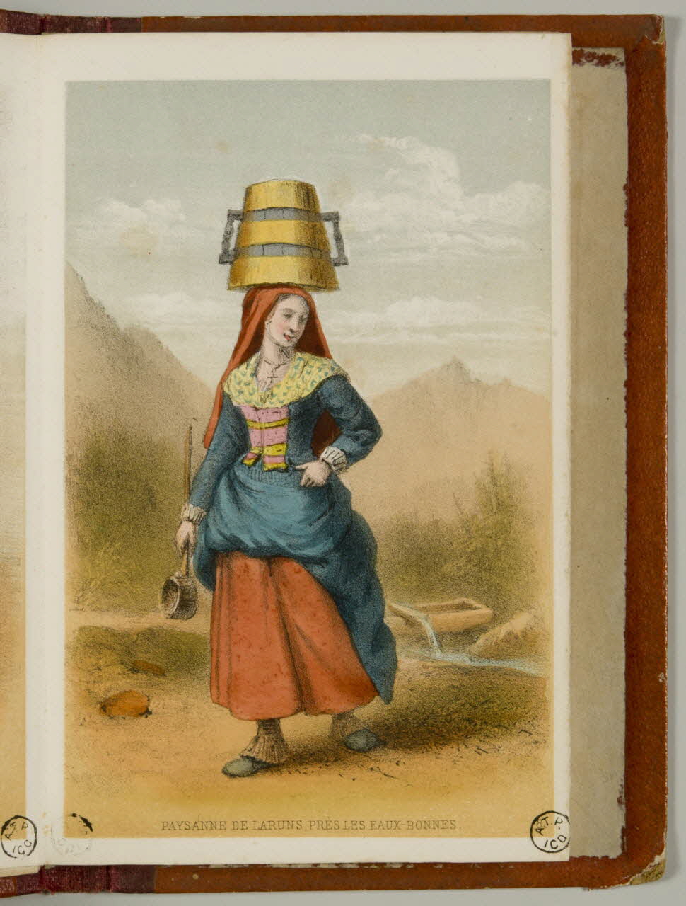 partie d'un ensemble d'estampes PAYSANNE DE LARUNS, PRES LES EAUX-BONNES. 1941.21.24.14 Photo