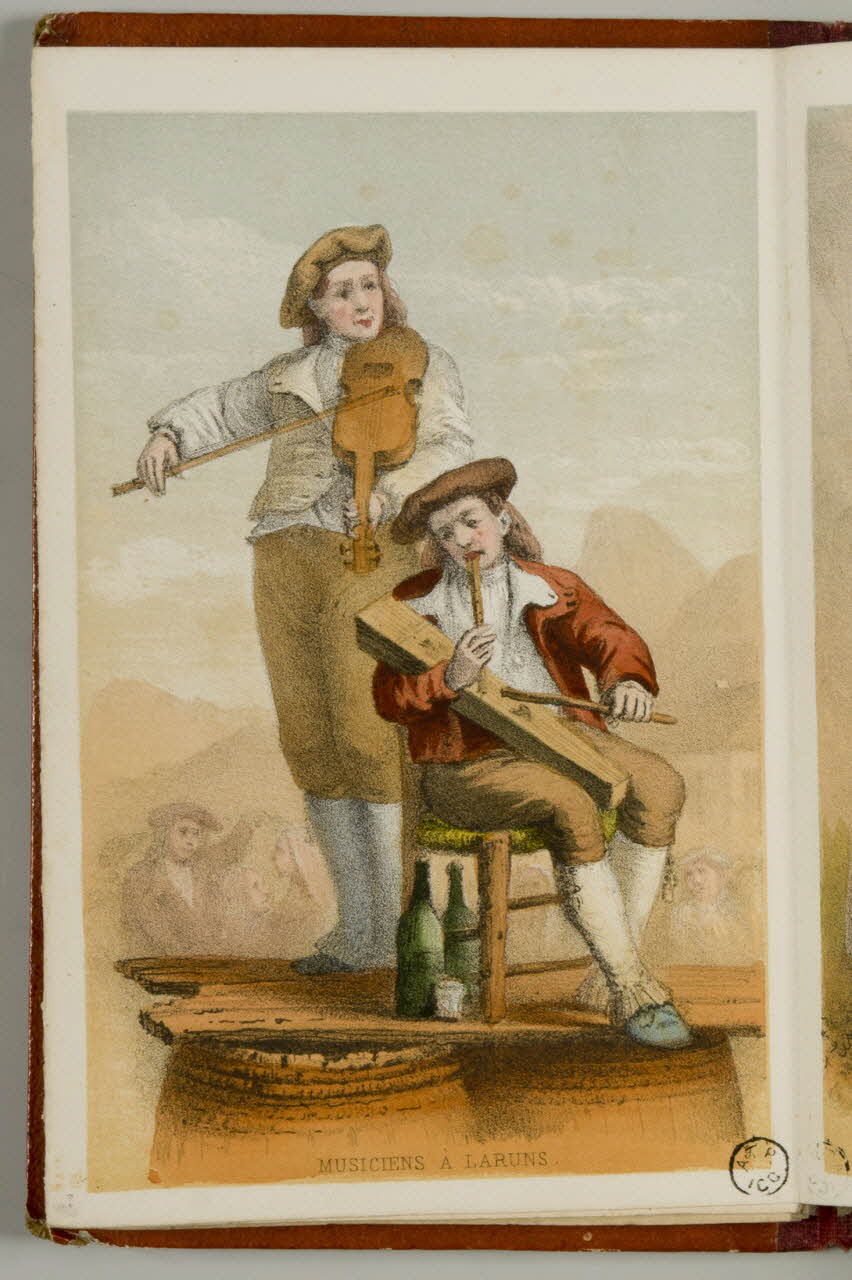 partie d'un ensemble d'estampes MUSICIENS A LARUNS. 1941.21.24.15 Photo