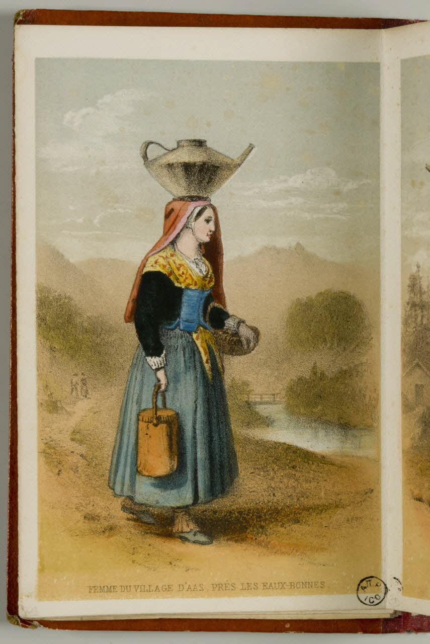 partie d'un ensemble d'estampes FEMME DU VILLAGE D'AAS, PRES LES EAUX-BONNES. 1941.21.24.17 Photo