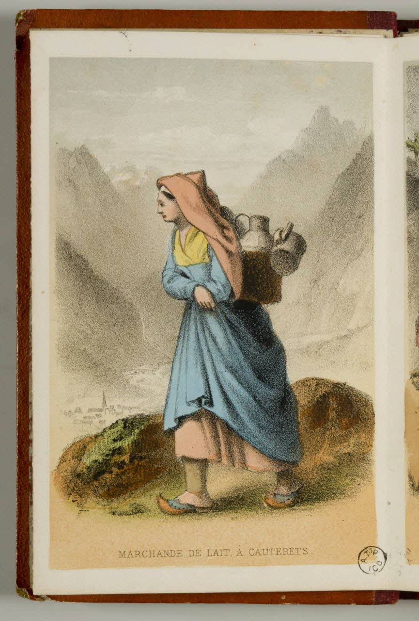 partie d'un ensemble d'estampes MARCHANDE DE LAIT, A CAUTERETS. 1941.21.24.3 Photo