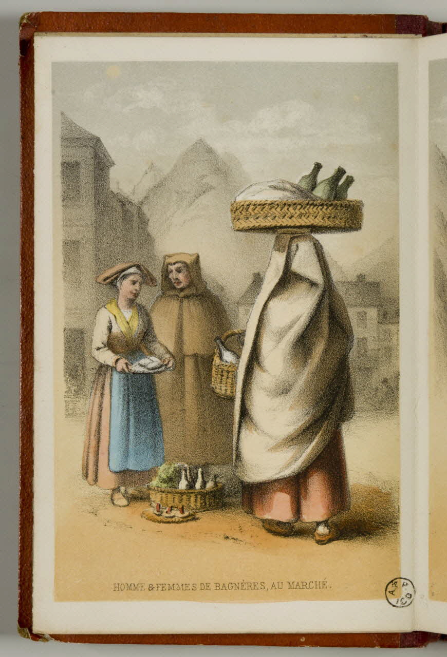 partie d'un ensemble d'estampes HOMME & FEMMES DE BAGNERES, AU MARCHE. 1941.21.24.5 Photo