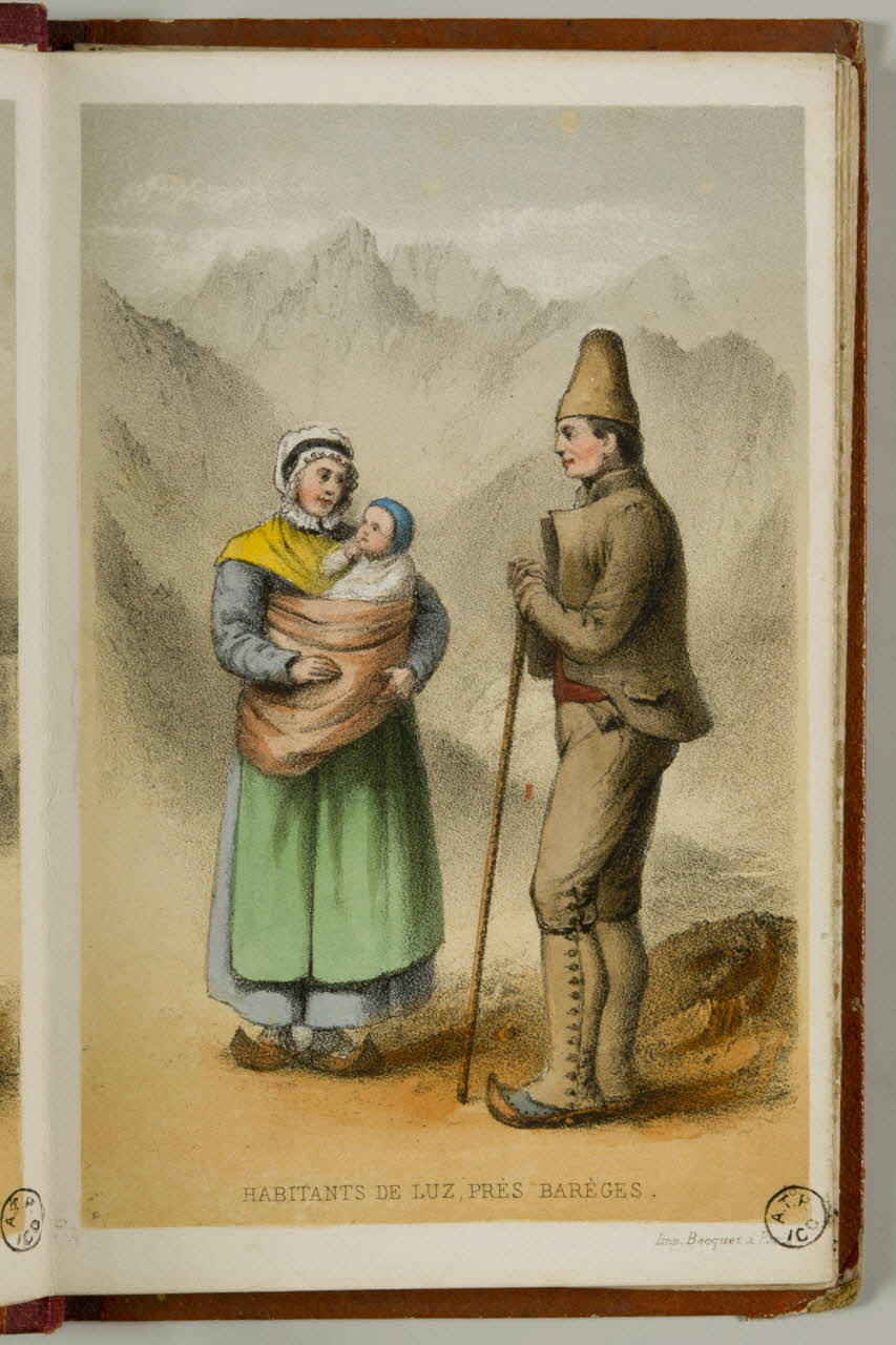 partie d'un ensemble d'estampes HABITANTS DE LUZ, PRES BAREGES. 1941.21.24.6 Photo