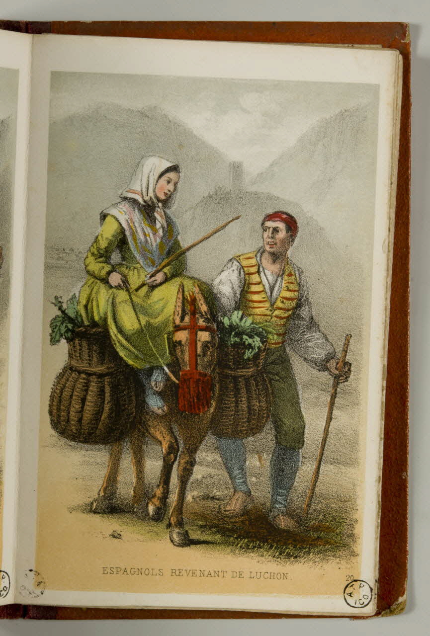 partie d'un ensemble d'estampes ESPAGNOLS REVENANT DE LUCHON. 1941.21.24.8 Photo