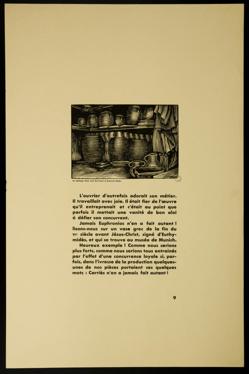 estampe Le séchage dans une boutique à Armand Debu. 1942.12.5.11 Photo