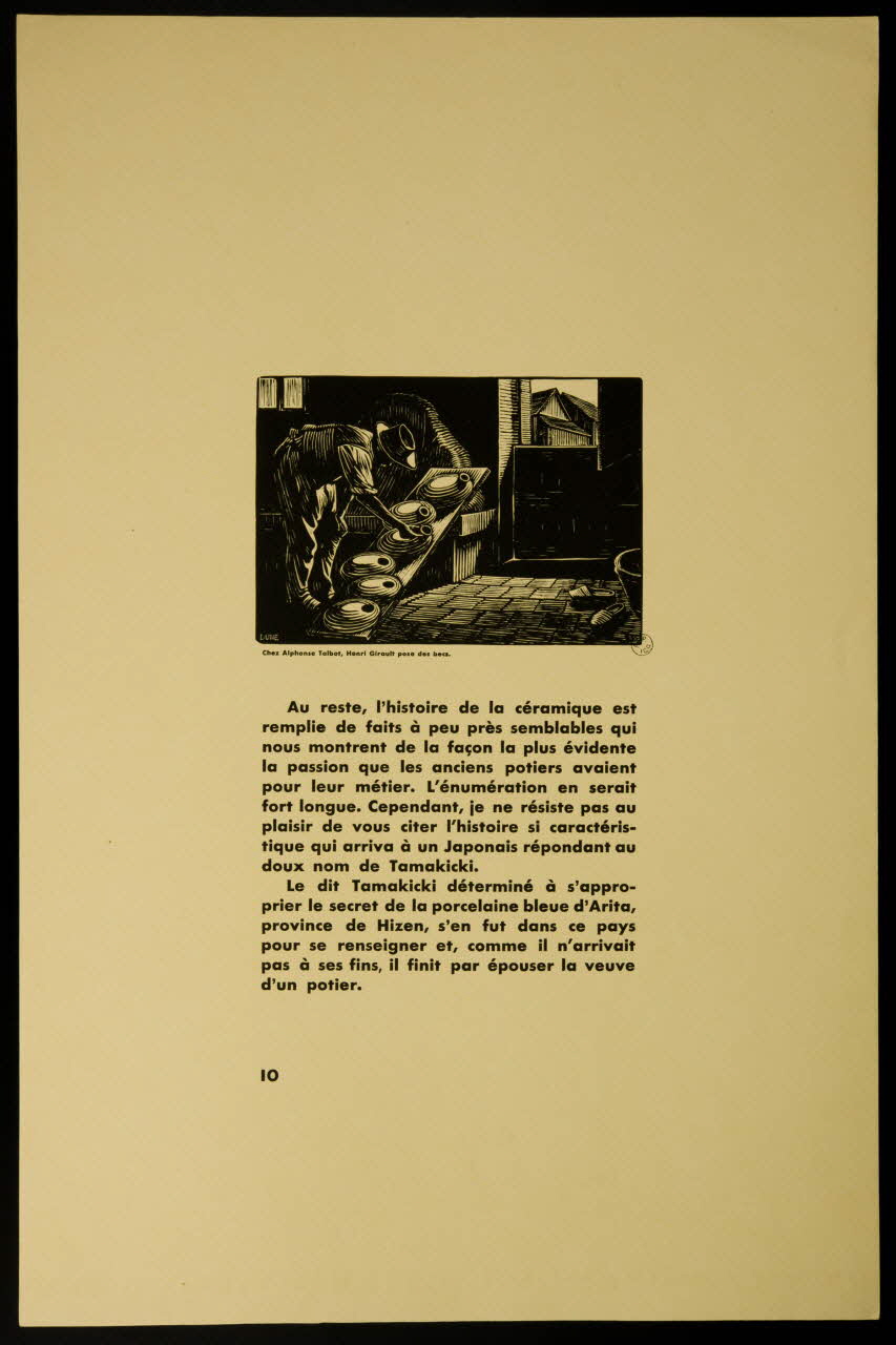 estampe Chez Alphonse Talbot, Henri Girault pose des becs. 1942.12.5.12 Photo