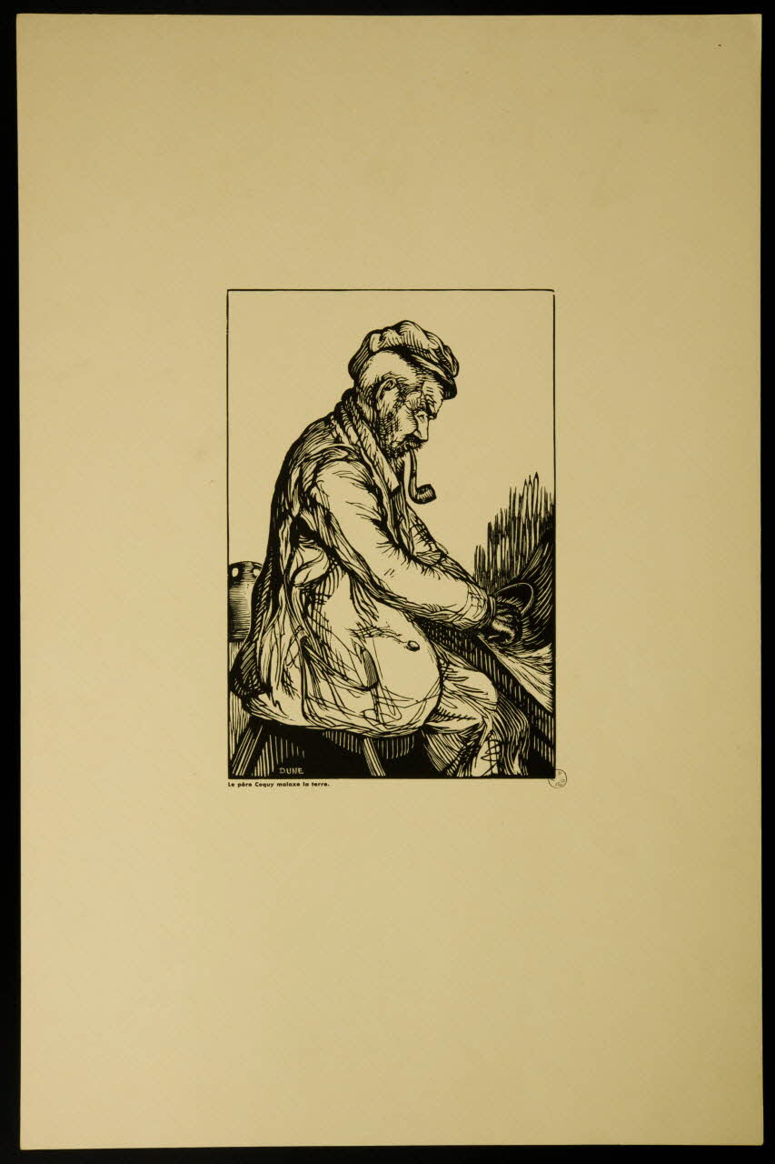 estampe Le père Coquy malaxe la terre. 1942.12.5.3 Photo