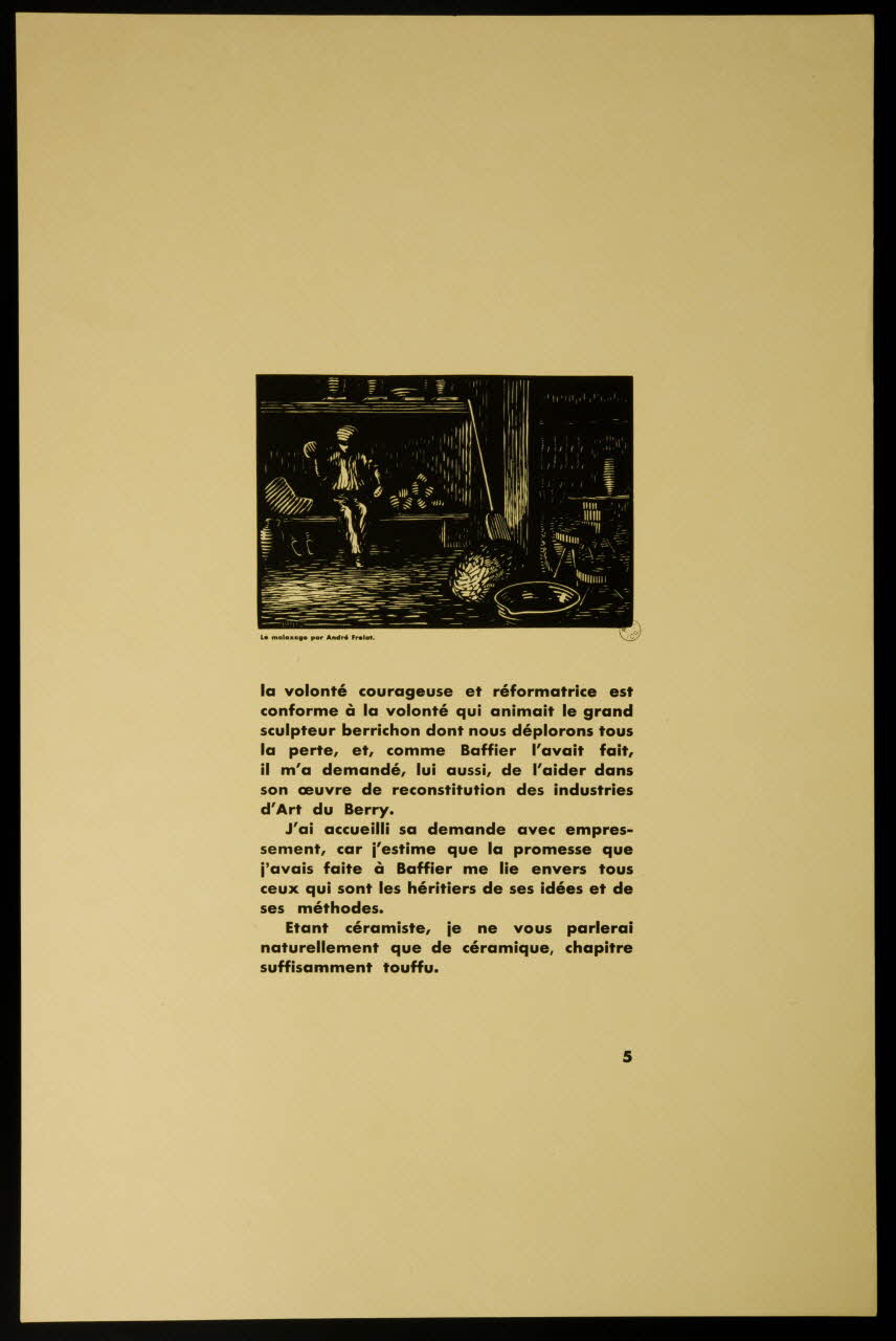 estampe Le malaxage par André Frelat. 1942.12.5.7 Photo