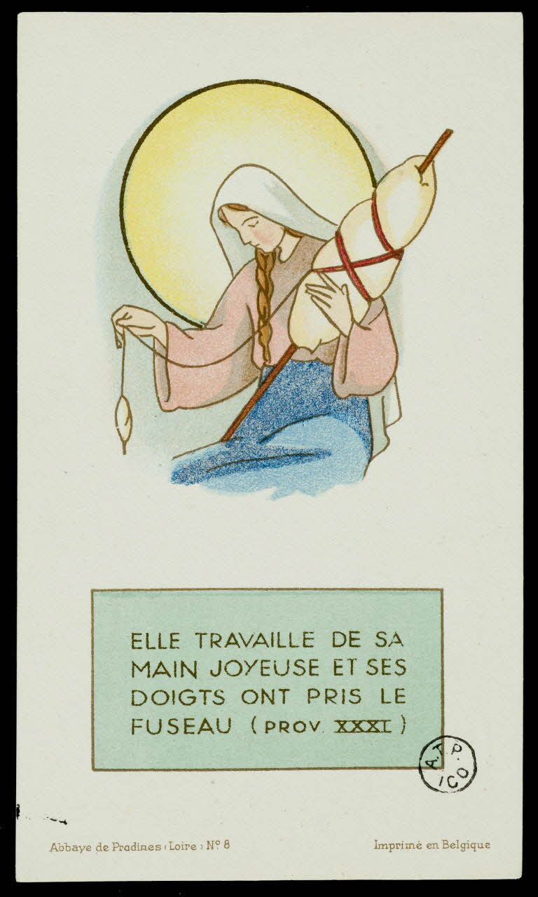 estampe ELLE TRAVAILLE DE SA  MAIN JOYEUSE ET SES  DOIGTS ONT PRIS LE  FUSEAU 1942.13.4 Photo