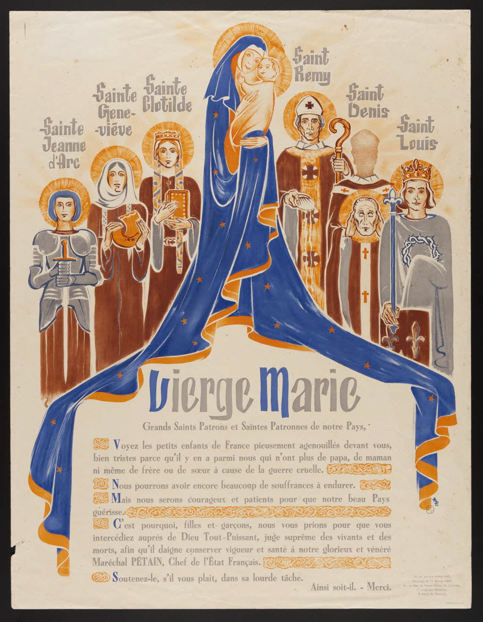 estampe vierge marie 1942.17.1 Photo