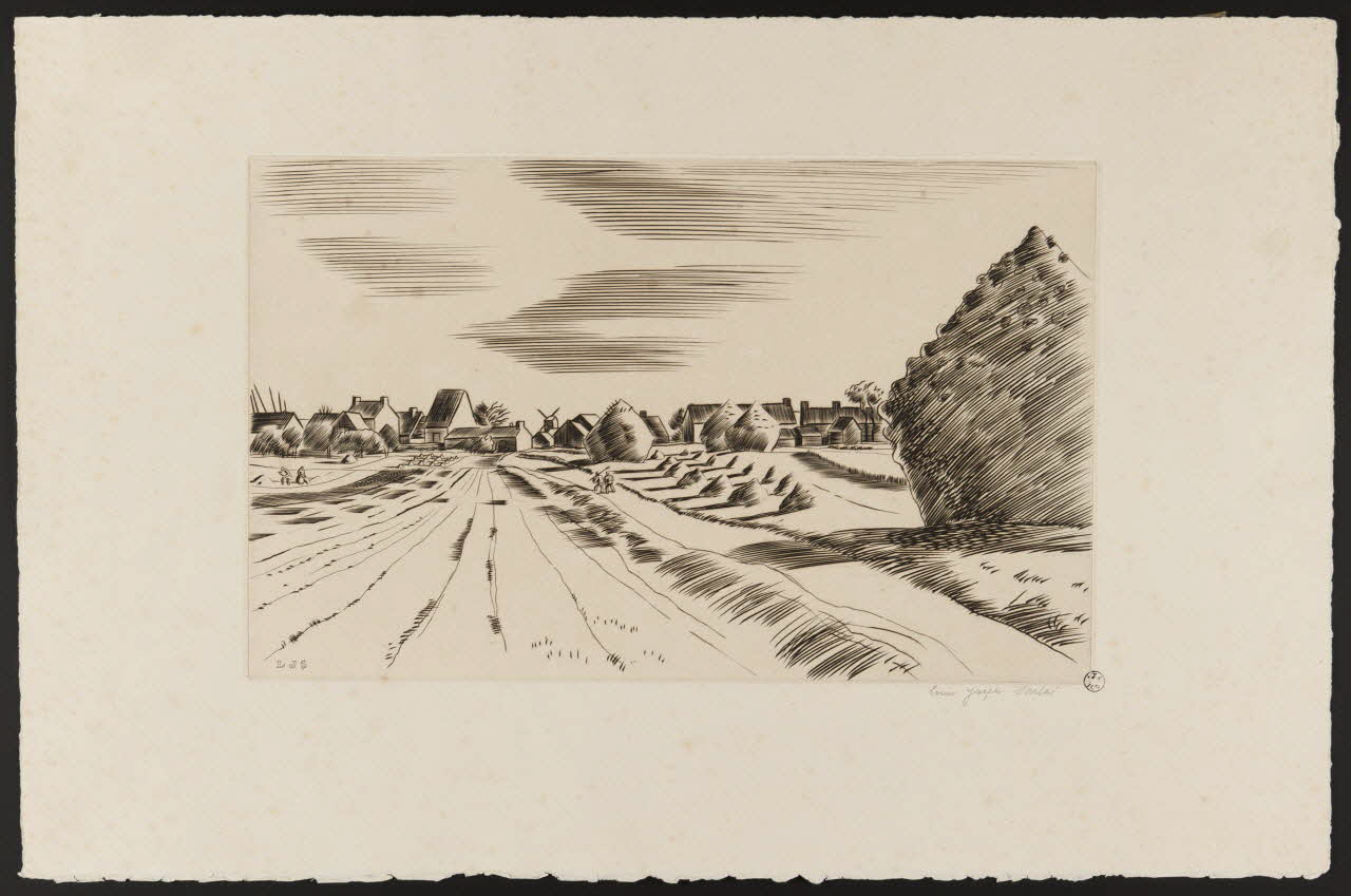 Soulas Louis Joseph estampe Retour de moisson France 1942 1942.2.11 Photo