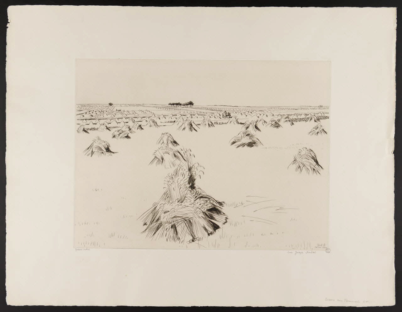 Soulas Louis Joseph estampe Beauce aux pommiers France 1935 1942.2.24 Photo