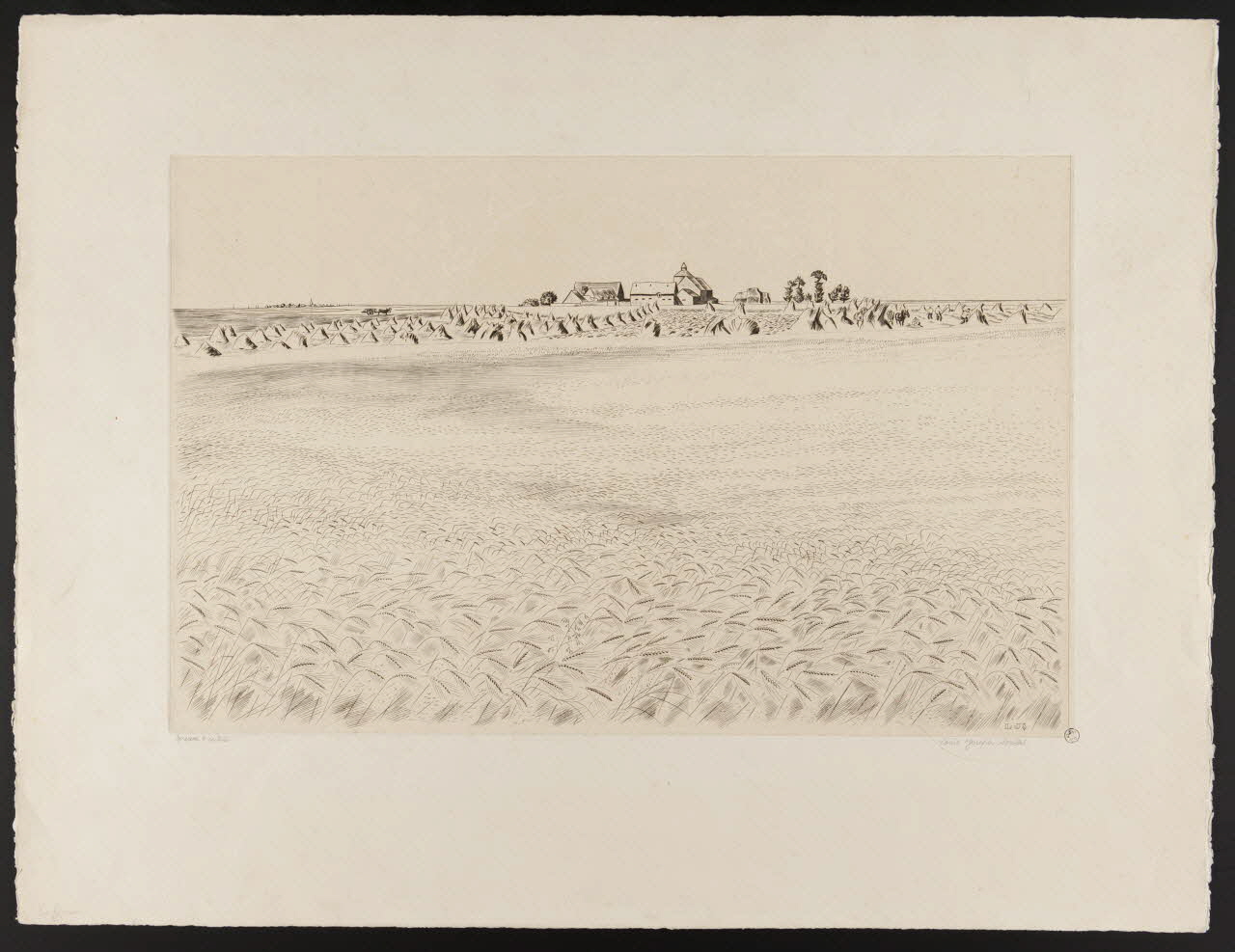 Soulas Louis Joseph estampe La ferme France 1942 1942.2.26 Photo