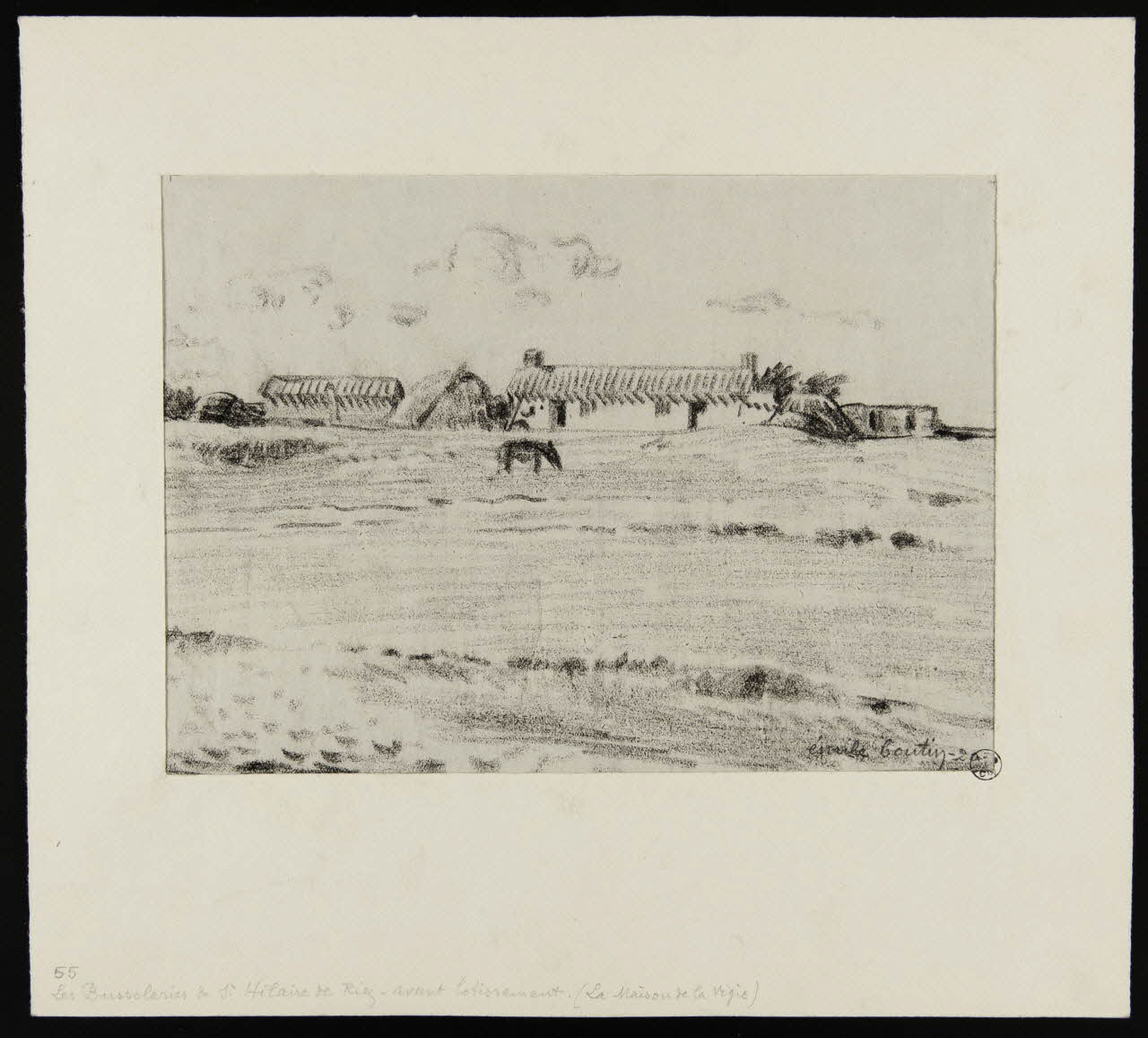 Emile Boutin dessin Les Bussoleries de St-Hilaire-de-Riez avant lotissement (la maison de la Vigie). Riez 85 1920 1942.2.28 Photo (c) Mucem