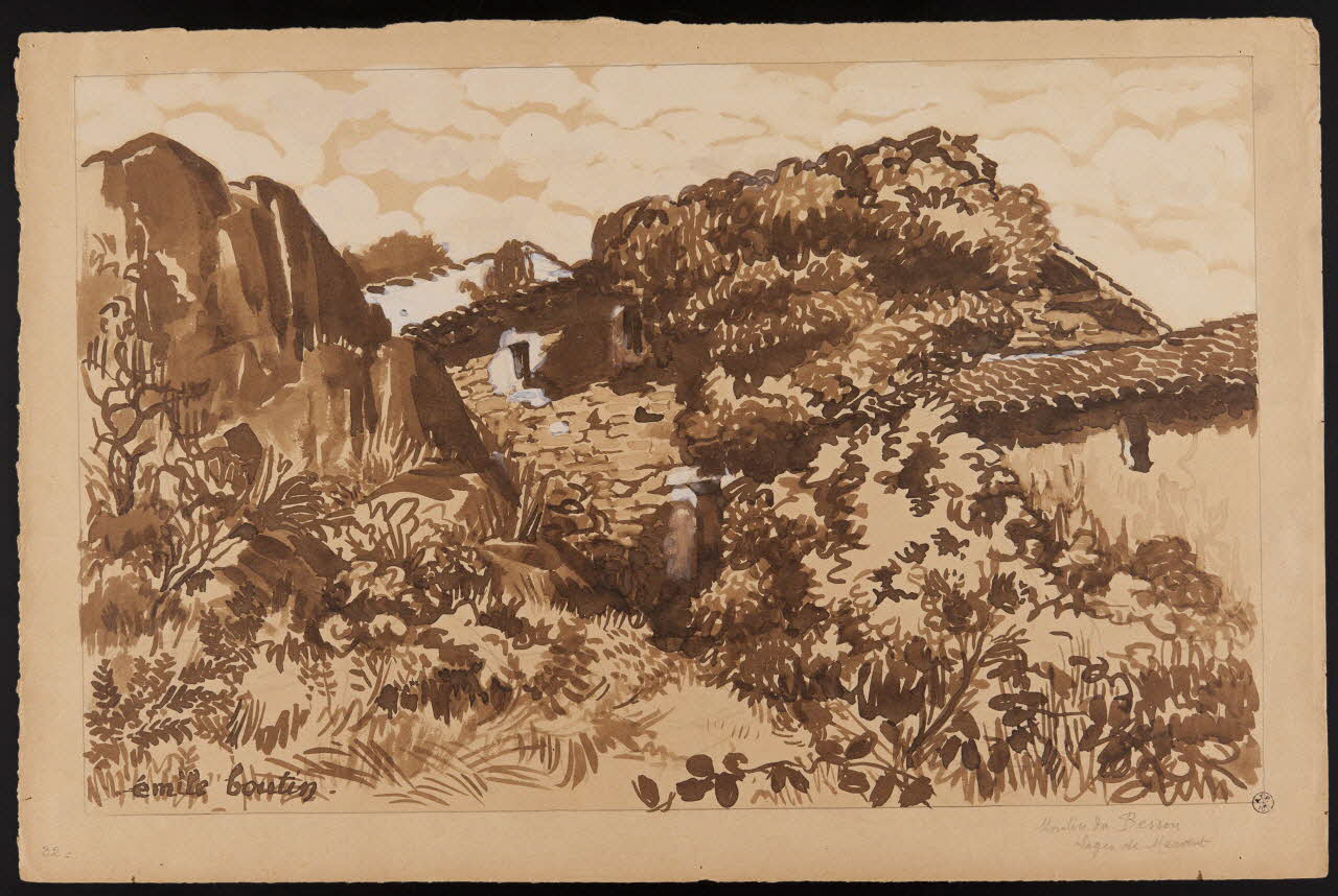 Emile Boutin dessin Moulin du Besson  Loges de Mervent Mervent 1942 1942.2.96 Photo (c) Mucem