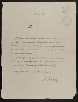 estampe Lettre commerciale de M. Fiolet 1942.23.5 Photo Mucem