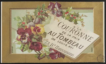carte réclame Couronne de pensées et de houx 1942.26.166  Photo
