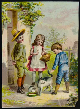 estampe Enfants avec chats buvant du lait 1942.26.278  Photo