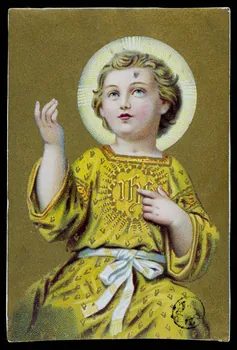 image pieuse Jésus enfant portant un symbole christique 1942.26.306 Photo