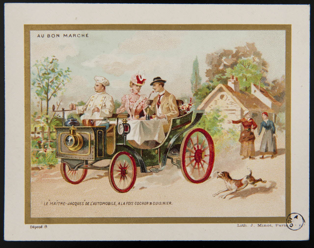 carte réclame LE " MAITRE JACQUES" DE L'AUTOMOBILE, A LA FOIS COCHER & CUISINIER. 1942.26.483 Photo