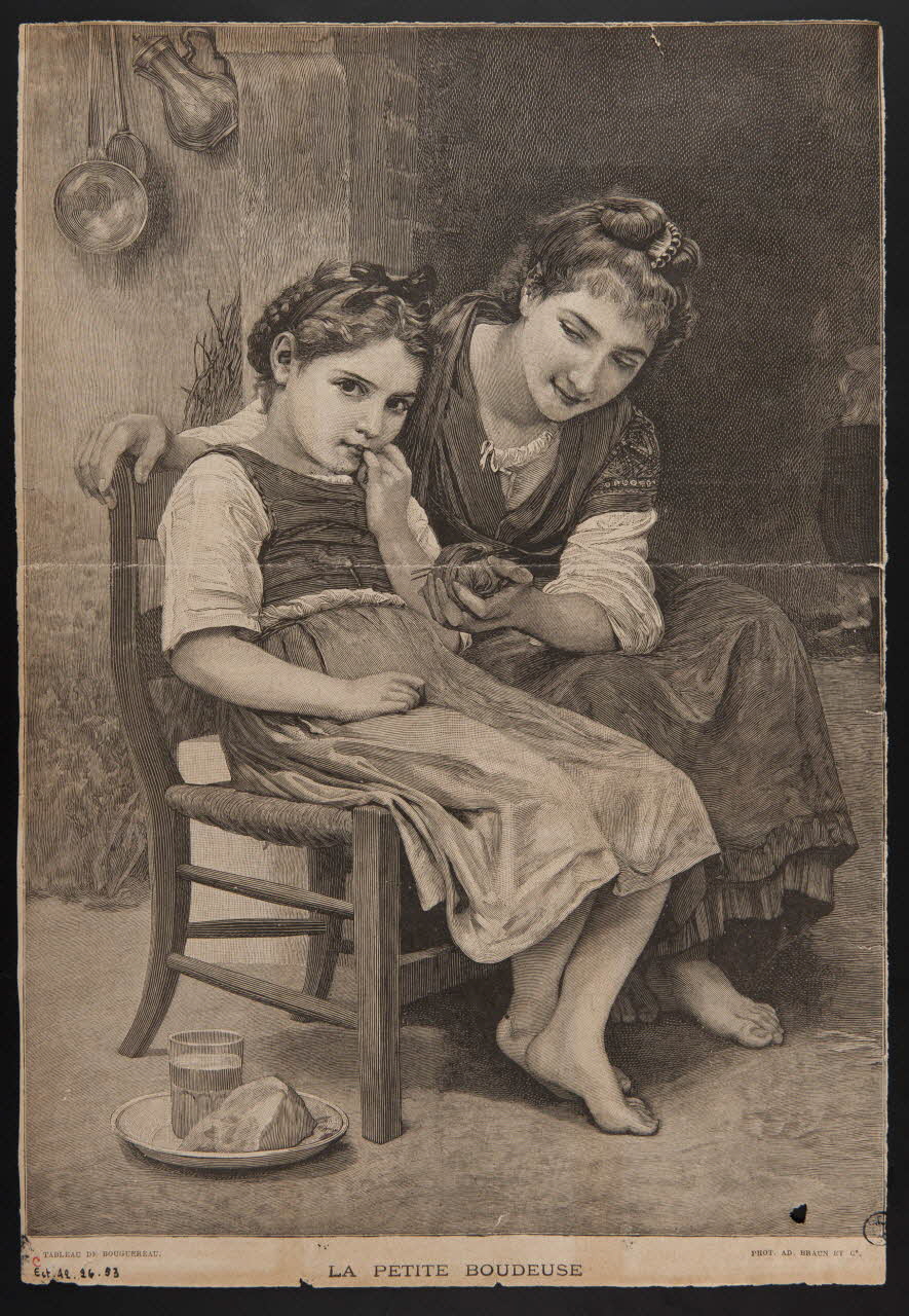 William Bouguereau estampe LA PETITE BOUDEUSE 1888 1942.26.53 Photo