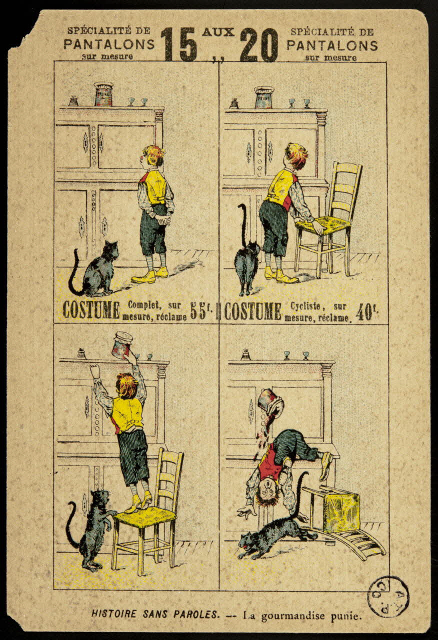 carte réclame HISTOIRE SANS PAROLES. - La gourmandise punie. 1942.26.546 Photo