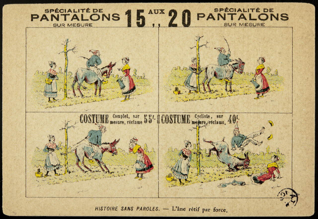 carte réclame HISTOIRE SANS PAROLES. - L'âne rétif par force 1942.26.547 Photo