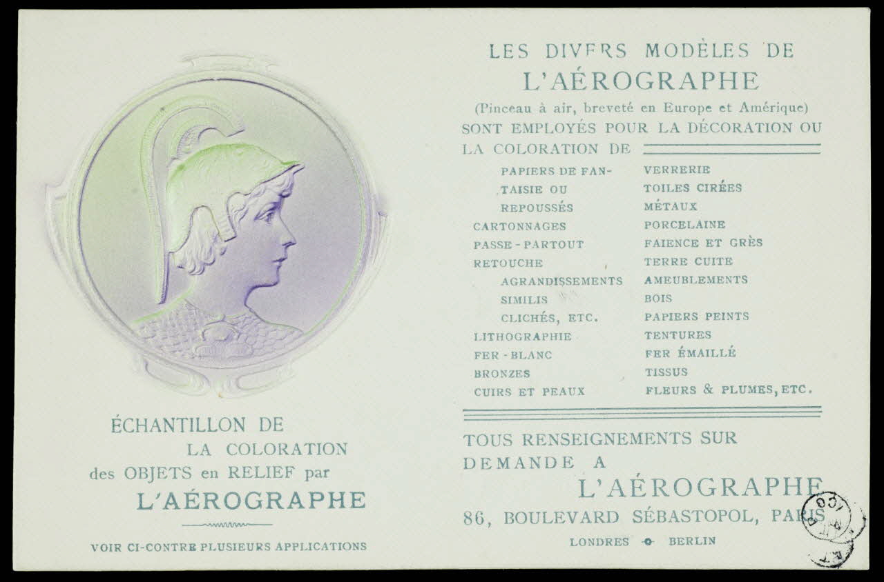 estampe LES DIVERS MODELES DE  L'AEROGRAPHE 1942.26.569 Photo