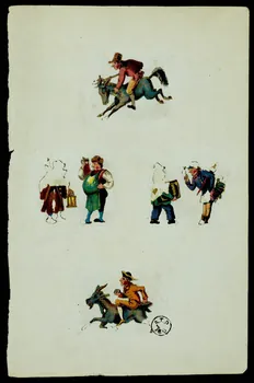 décalcomanie Quatre scènes humoristiques 1942.26.601  Photo