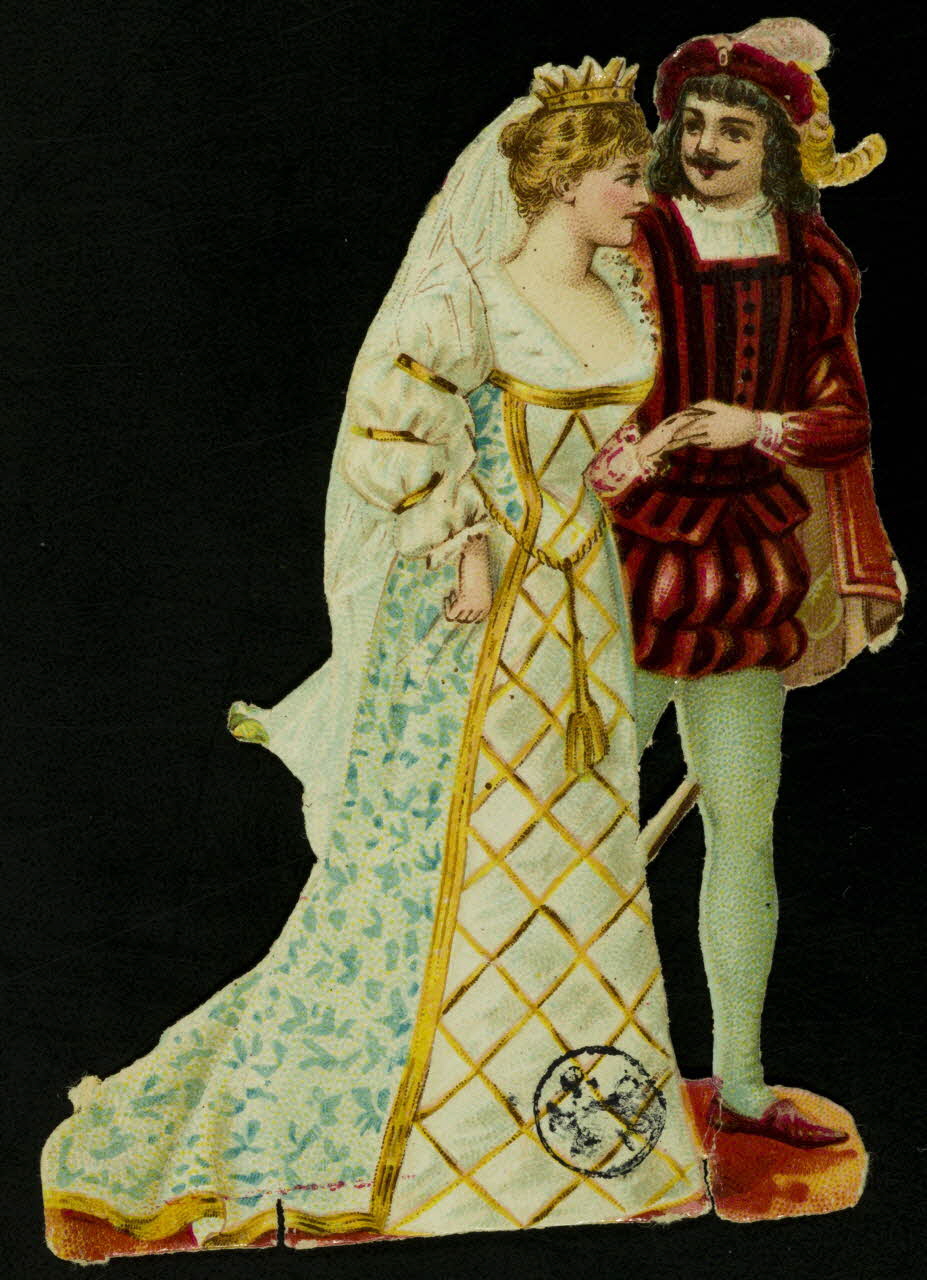 découpage Prince et princesse en habits de cour 1895-1905 1942.26.615 Photo