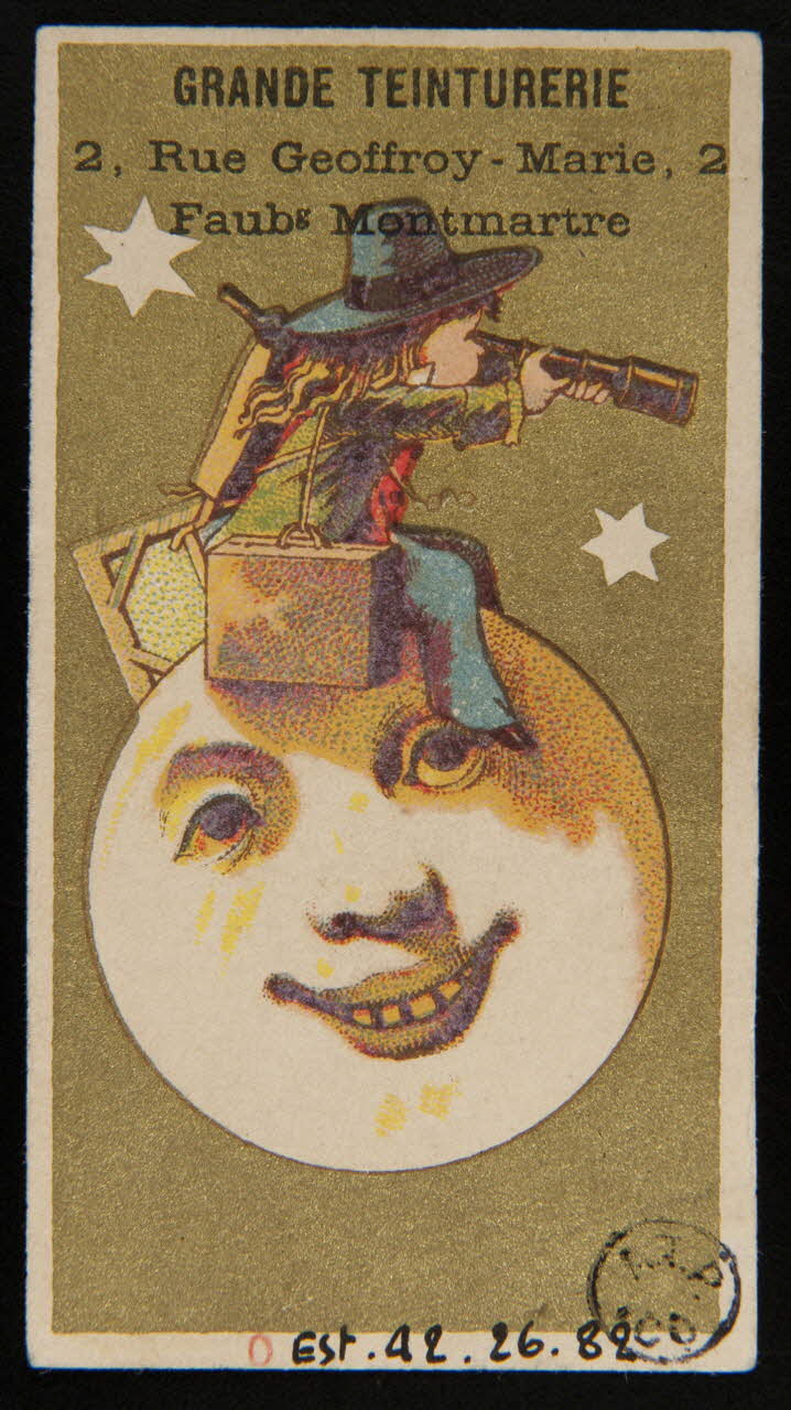 carte réclame Enfant sur une pleine lune 1942.26.82 Photo