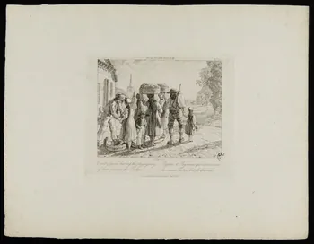 G. L. estampe BISCHOFFSHIEM  Paysans et Paysannes qui caractérisent  les anciens Tartars dont ils dérivent. Londres 1821 1942.3.31  Photo