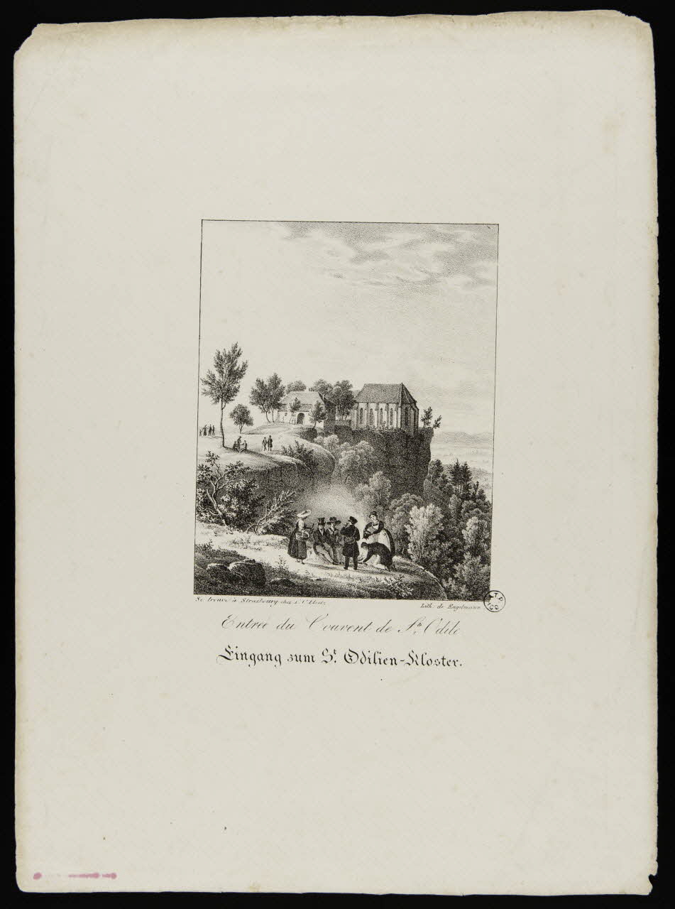 Godefroy Engelmann estampe Entrée du Couvent de Ste Odile. Mulhouse 1839 1942.3.33 Photo