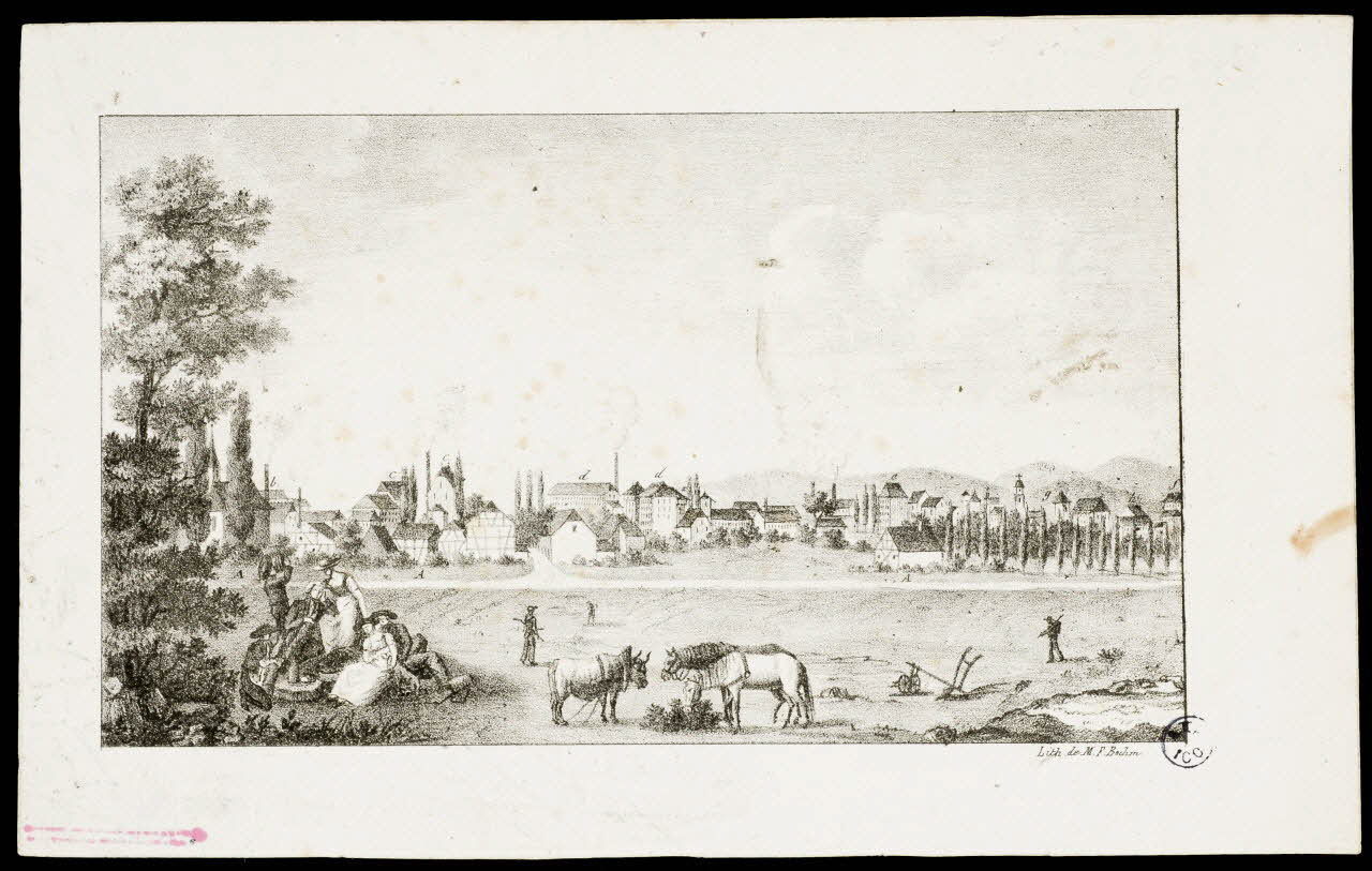 estampe Vue cavalière d'une ville 1942.3.36 Photo