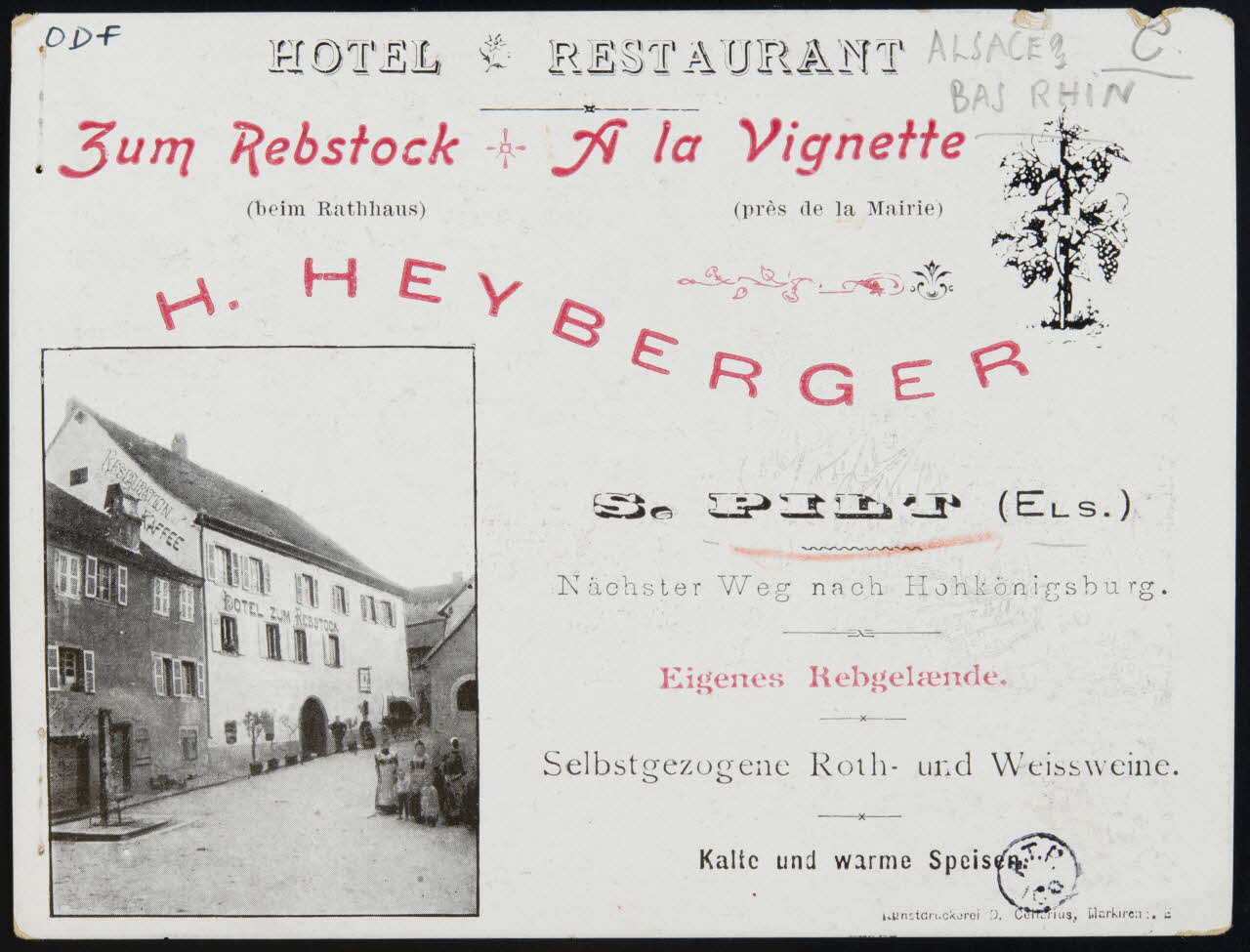 estampe HOTEL RESTAURANT  A la Vignette 1942.3.483 Photo