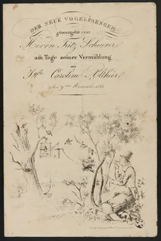 Brucker faire-part de mariage DER NEUE VOGELFAENGER Guebwiller 1833 1942.3.54  Photo