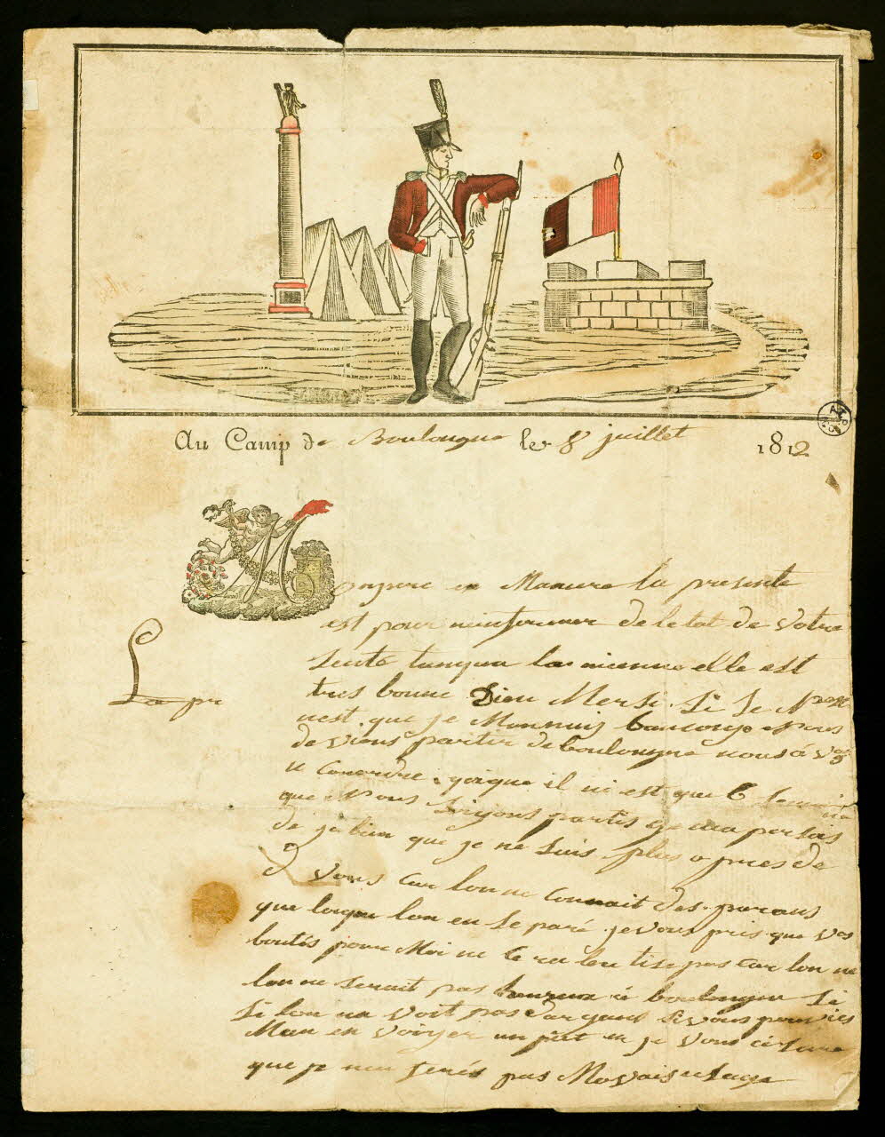 estampe Militaire devant un campement 1942.3.544 Photo