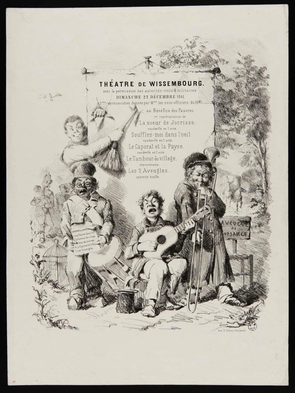 Simon E. affiche THEATRE DE WISSEMBOURG. Alsace, France 1861 1942.3.58 Photo