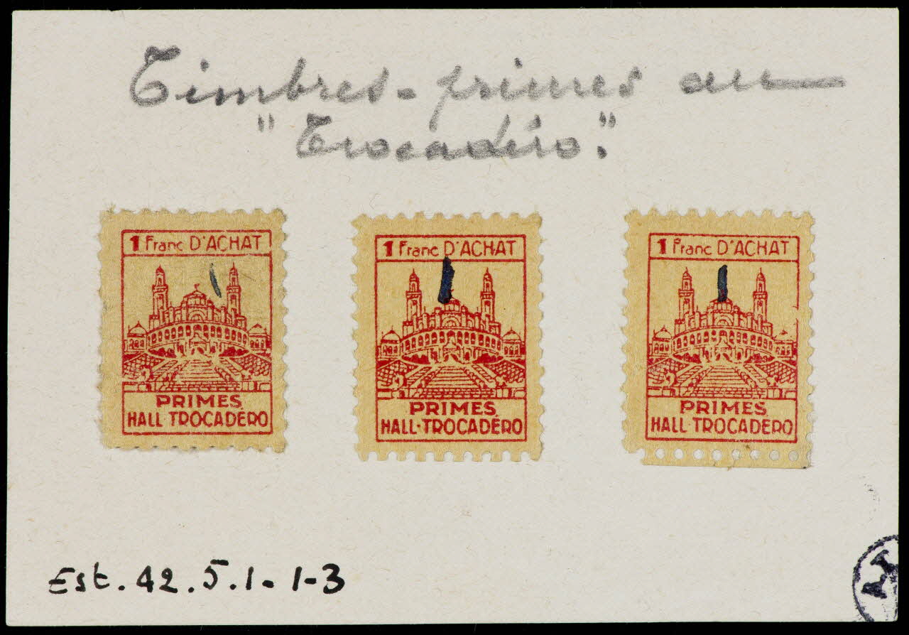 estampe Timbres-primes au "Trocadéro". 1942.5.1.1-3 Photo