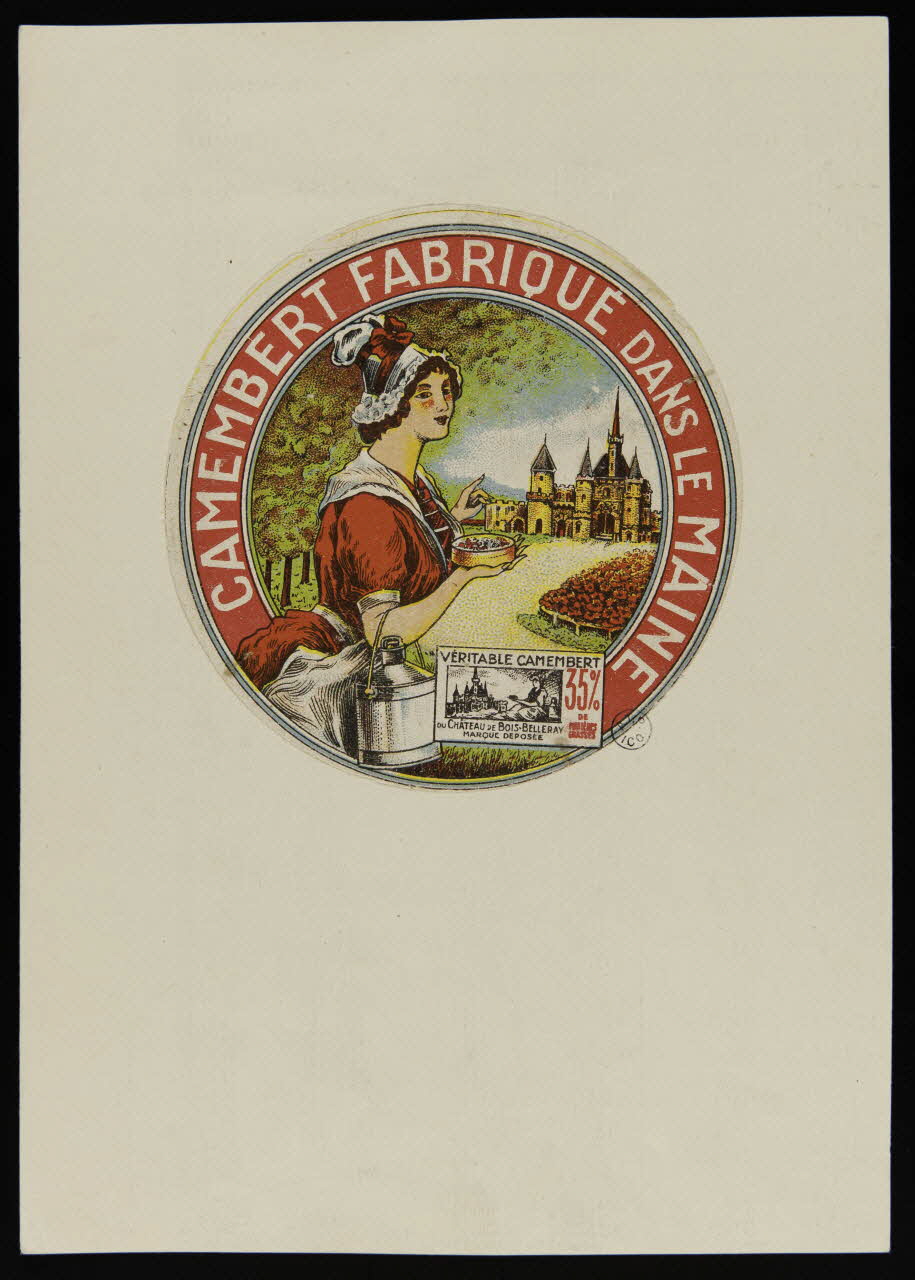 étiquette CAMEMBERT FABRIQUE DANS LE MAINE 1942.5.14 Photo
