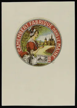 étiquette CAMEMBERT FABRIQUE DANS LE MAINE 1942.5.14 Photo