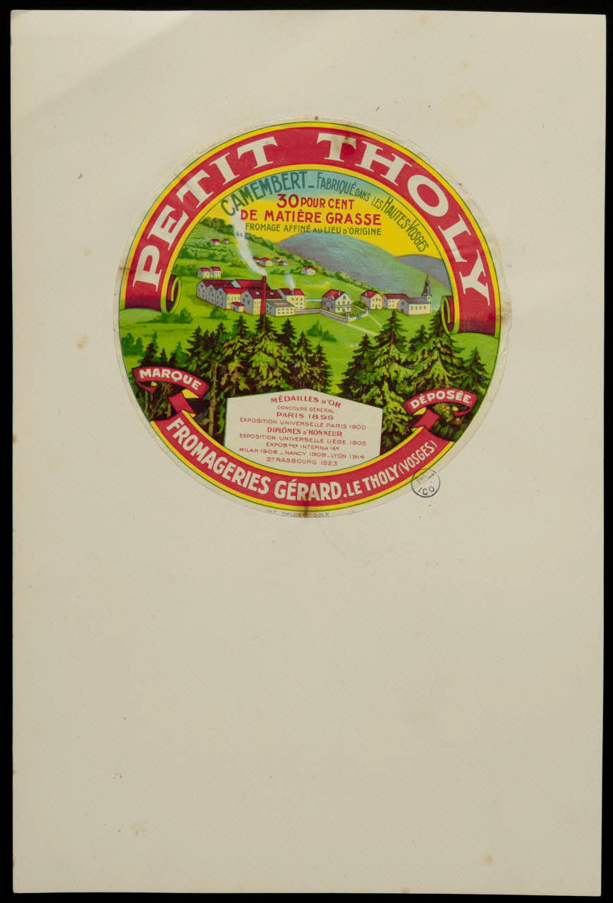estampe PETIT THOLY  CAMEMBERT - FABRIQUE DANS LES HAUTES-VOSGES 1942.5.24 Photo