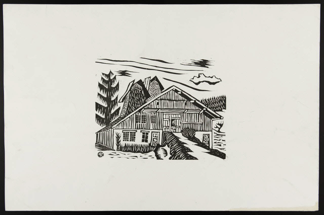 René Perrot estampe Maison à pans de bois, Jura Jura, France 1935-1945 1943.10.1 Photo