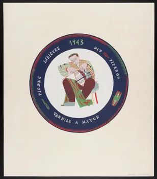Jacques Pasquet dessin Assiette, vannier à Mayun 1943 1943.10.3  Photo