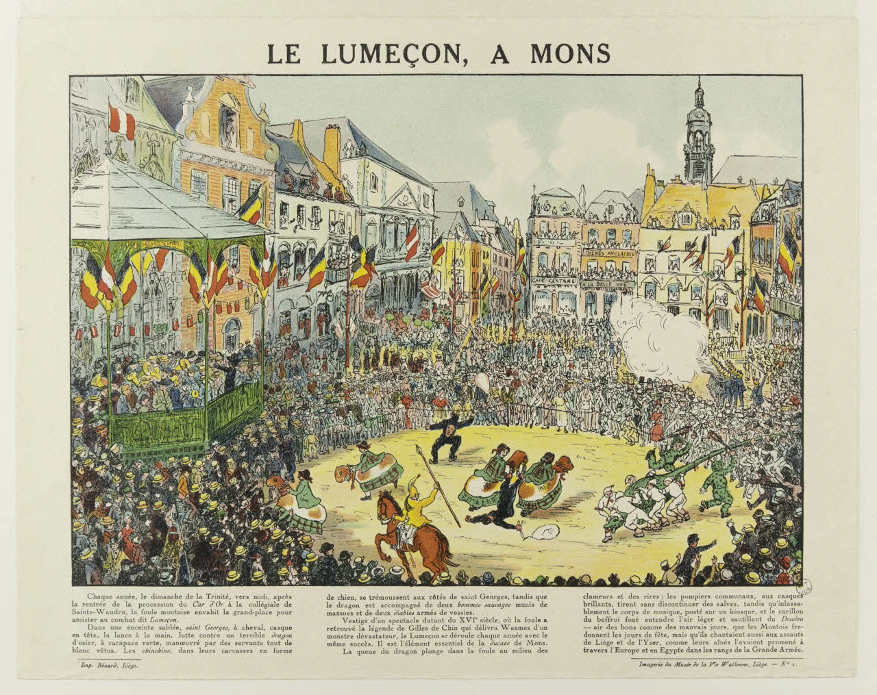 Léonard C. ; Benard S.A. estampe LE LUMECON, A MONS Liège 1923 1943.11.2 Photo