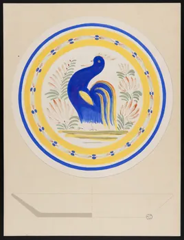 Jacques Pasquet dessin Décor d'assiette 1943 1943.14.2  Photo