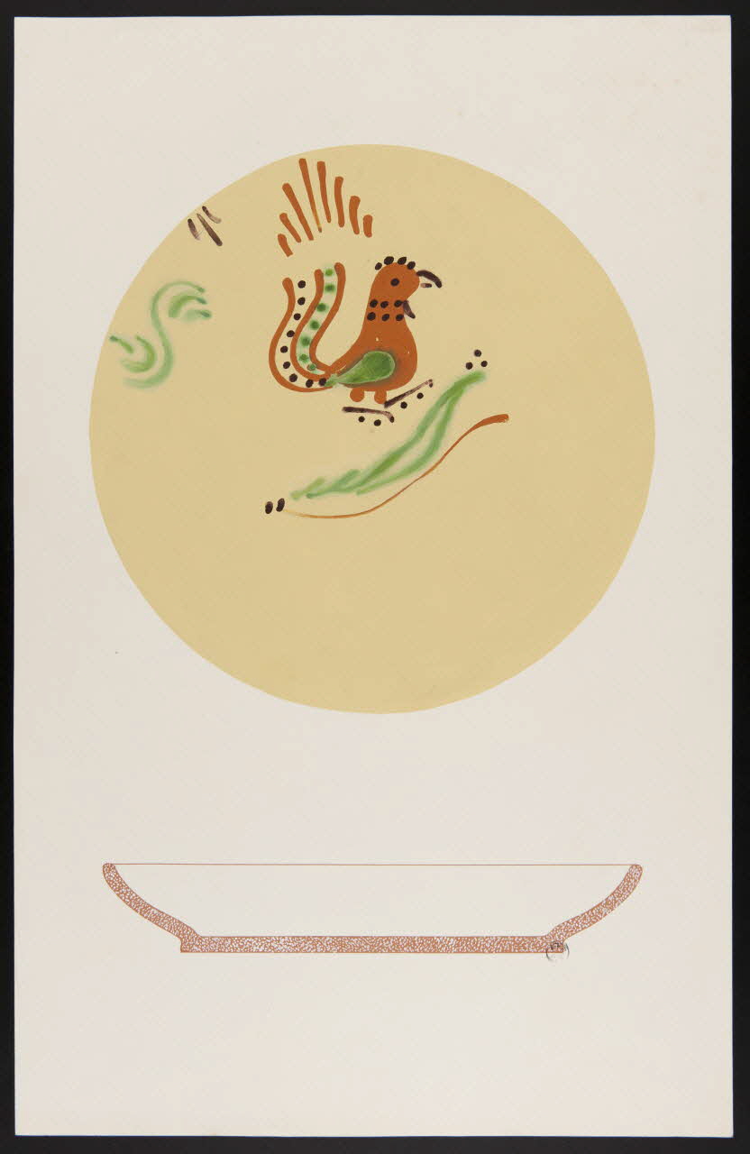 Jacques Pasquet dessin Décor d'assiette 1943 1943.14.3 Photo