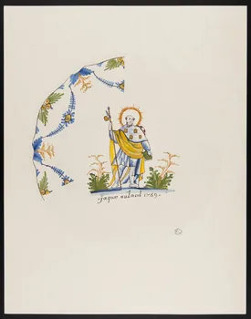 Jacques Pasquet dessin Décor d'assiette, jaque aulard 1759 1943 1943.14.4  Photo