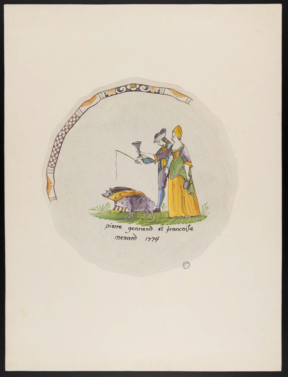 Jacques Pasquet dessin Décor d'assiette 1943 1943.14.5 Photo